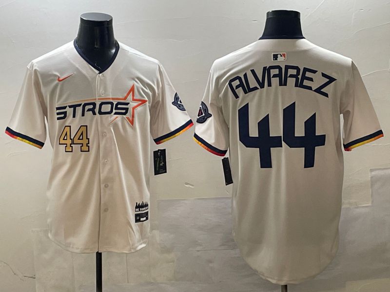 Men Houston Astros #44 Alvarez Cream Three generations Joint Name 2025 Nike MLB Jersey style 7